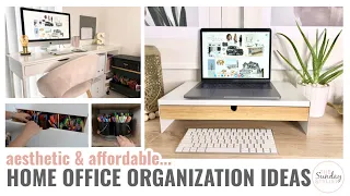 AESTHETIC HOME OFFICE STORAGE & ORGANISATION IDEAS 12 STEP HOME RESET || THE SUNDAY STYLIST