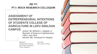 PT.1: MOCK RESEARCH COLLOQUIUM