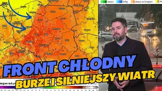 FRONT CHŁODNY nad Polską zachodnią. Poprawa pogody na wschodzie. W Bielsku-Białej 140 mm opadu.