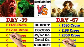 Godzilla x Kong the new Empire movie Day 39 vs Dune Part 2 movie Day 67 box office comparison।।