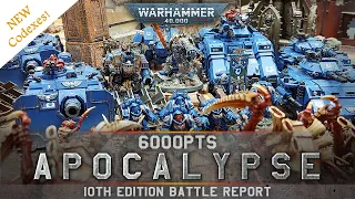 *APOCALYPSE* Ultramarines Space Marines vs Tyranids 6000pts 10th Edition Warhammer 40K Battle Report