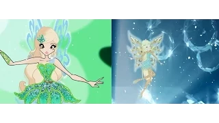 Winx Club Daphne Butterflix and Tynix Transformation