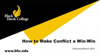 Workshop Series: How to Make Conflict a Win-Win