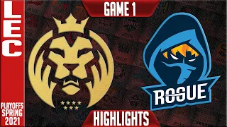 MAD vs RGE Highlights Game 1 | LEC Playoffs FINAL Spring 2021 | MAD Lions vs Rogue