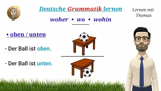 woher, wo, wohin (7) | oben, unten, vorne, hinten, mitte | прийменники та прислівники