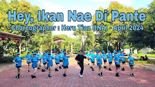 MTDANCE | Hey, Ikan Nae Di Pante | LINE DANCE | Beginner | Heru Tian
