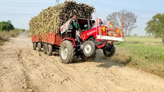 छोटा है मगर दम बहुत बड़ाहै Mahindra 575 sugar trolley ganne se Bhari trolley kaise nikaali