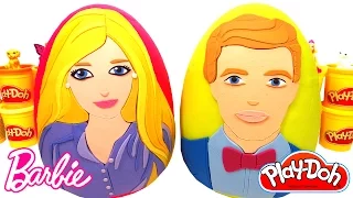 2 Ovos Surpresas da Barbie e Ken em Português Brasil de Massinha Play Doh