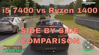 Is ryzen 5 1400 better than i5 7400 - Gaming Performance Comparison - RX 580