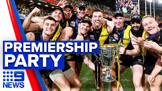 Richmond Tigers celebrate AFL win | 9 News Australia