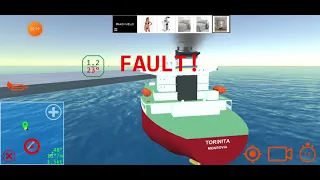 Torinita sinking in ship mooring 3d