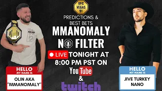 UFC Vegas 91 Predictions & Best Bets! | The MMAnomaly Show: No Filter