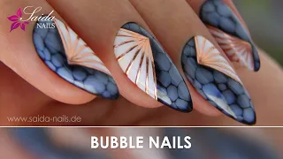 WOW-Nails! Bubble Nails mit BLOOMING Gel! Grau Rose-Gold Nailart Anleitung