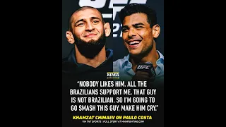 khamzat chimaev on Paula Costa #ufc #mmatv #combatsport #mma #khamzatchimaev