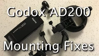 Godox Wistro AD200 S-Type bracket fix & hotshoe mounting