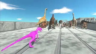 Escape from Crazy Pink Deinonychus - Animal Revolt Battle Simulator