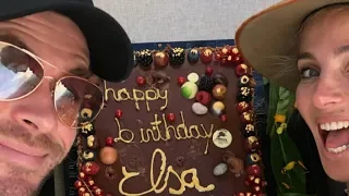 Chris Hemsworth celebrating wife Elsa Pataky's Birthday