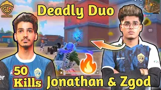 Jonathan & Zgod Deadly Duo | 50 Kills | World Record 😱 | Duo Vs Squad | God Level Gameplay 🔥