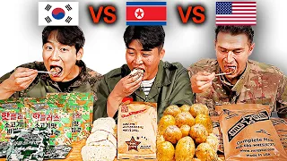 North Korean SPY(EX) Try MRE From Each country! (North Korean Spy, Korean marine, US Citizen)