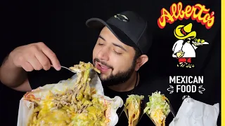 CARNE ASADA FRIES MUKBANG EATING SHOW (Alberto's Mexican Food )