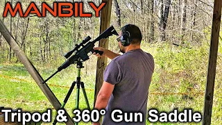Manbily Tripod & 360 Gun Saddle Cradle Review & Test