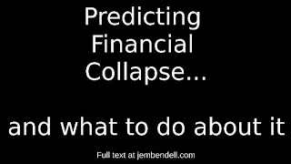 Predicting Financial Collapse (and what to do about it)