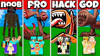 Minecraft Battle: FAMILY SIREN HEAD HOUSE BUILD CHALLENGE NOOB vs PRO vs HACKER vs GOD - Animation