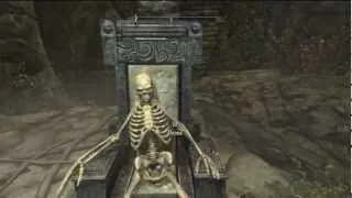 skyrim - sitting on skeleton sitting on throne