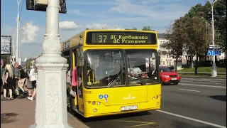 Поездка на автобусе МАЗ-103 (Маршрут: 37, ДС "Карбышева" - Короленки)