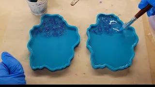 Fast video / Glitter resin coasters / How to get wispy effects in your coasters easy technique