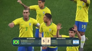 PES 2019 Бразилия vs Аргентина PS4 Gameplay