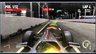 Marina Bay Qualifying session hot lap online gameplay on F1 2010 Codemasters PC