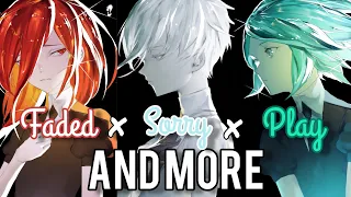 Nightcore~Sorry ✖️ Faded ✖️ Play and More! (Switching Vocals)