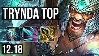 TRYNDAMERE vs AKALI (TOP) | Rank 2 Trynda, 9/1/5, 1.0M mastery, Dominating | EUW Challenger | 12.18