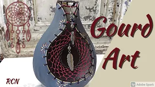 DIY Gourd Dreamcatcher | Gourd Art | Gourd Art Tutorial     #Gourd #Gourdart #dreamcatcher #DIYgourd