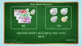 Level 2 Unit 08 - Part 1 - Money Counting in Dollars and Cents