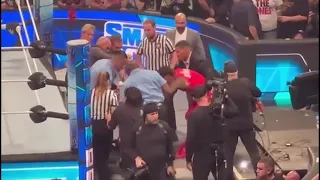 Jimmy Uso taken out on a stretcher after Solo Sikoa and Roman Reigns Smash Him!! ,2023
