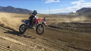 10 year old rides 450 dirt bike!