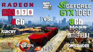 RX 570 4Gb vs GTX 1060 3Gb Test in 7 Games (Ryzen 1400)