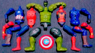 Avengers superhero toys.. hulk smash vs Spider-Man vs captain america.. merakit mainan