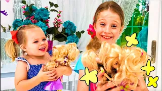 Nastya y su amiga jugando con juguetes nuevos. Las mejores historias para niños