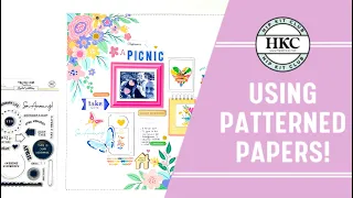 CREATE AN AMAZING LAYOUT WITH THE APRIL PATTERNED PAPERS | ELISA FORNEZZA | APRIL 2024 HIP KITS