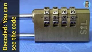 (picking 563) Decoded by "seeing" the right code [ false gates ]  - Smith & Locke 4 wheel combo lock