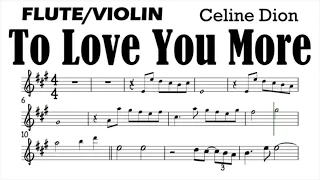 To Love You More Flute Violin Sheet Music Backing Track Play Along Partitura