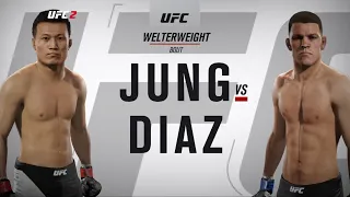 UFC Chan Sung Jung VS Nate Diaz Beat the Crazy Fighter!