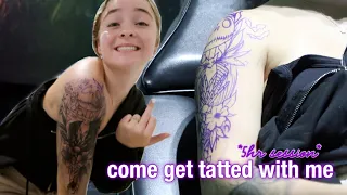 come get tatted with me *5hr session* | tattoo vlog + q&a