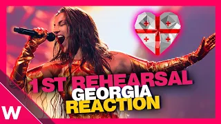 🇬🇪 Georgia First Rehearsal (REACTION) Nutsa "Firefighter" @ Eurovision 2024