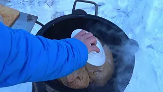 Курочка по Аджарски. Готовим в казане на костре.