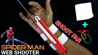 Paper web shooter without spring || How to make Spiderman web shooter with paper without spring