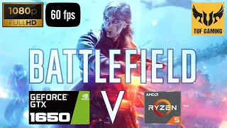 Battlefield V Gameplay, GTX 1650, Ryzen 5 3550H, Max Fidelity Settings, 1080p